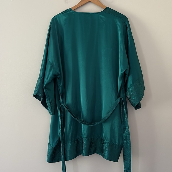 Vintage Victoria's Secret Emerald Green Robe Tie Waist One Size - Picture 10 of 15